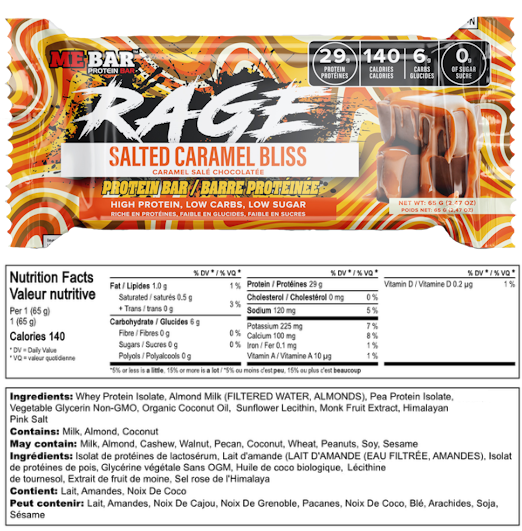 RAGE Salted Caramel Bliss protein bar.